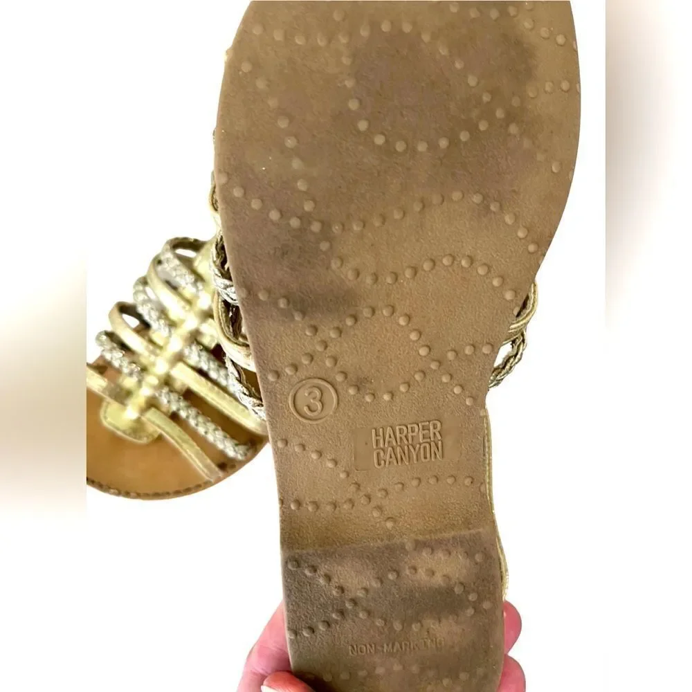 Harper Canyon Tia Gold Strappy Sandals Little Girls 3